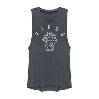 Juniors' Zodiac Virgo Sign Logo Muscle Tank Top