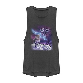 Juniors' Wild Cats In Northern Lights Muscle Tank Top