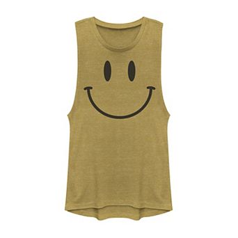 Juniors' Classic Smiley Face Muscle Tank Top