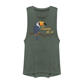 Juniors' Toucan Do It Bird Encouragement Muscle Tank Top