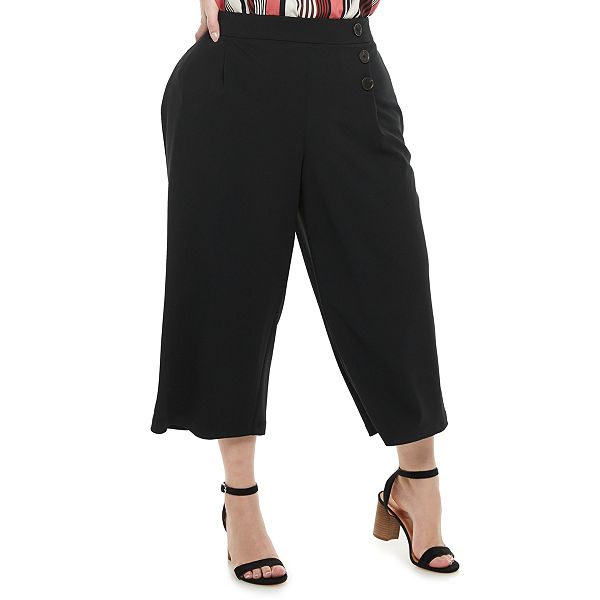 Plus size wide shop leg crop pants