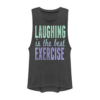 Juniors' Laughing Is The Best Exercise Gradient Muscle Tank Top