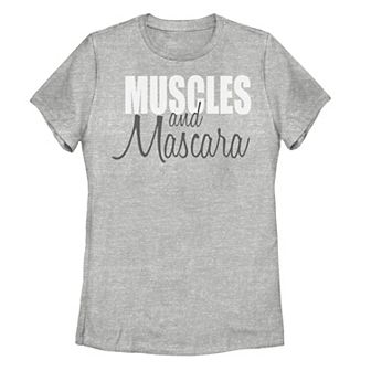 Juniors' Muscles And Mascara Graphic Tee
