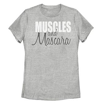 Juniors' Muscles And Mascara Graphic Tee