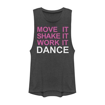 Juniors' Move It Shake It Work It Dance Muscle Tank Top