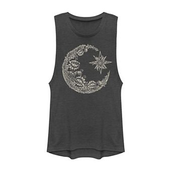 Juniors' Lace Moon Portrait Muscle Tank Top
