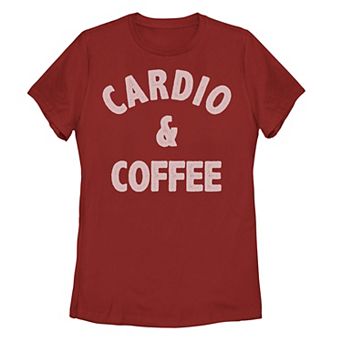 Juniors' Cardio And Coffee Graphic Tee