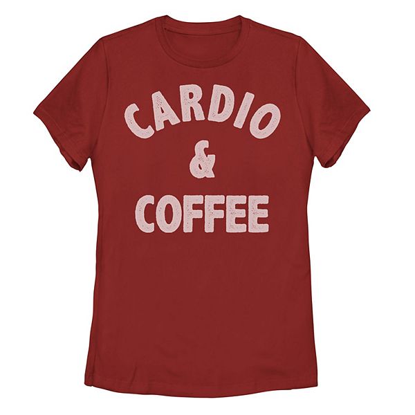 Juniors' Cardio And Coffee Graphic Tee