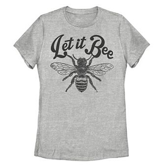 Juniors' Let It Bee Line Sketch Graphic Tee