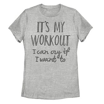 Juniors' It's My Workout I Can Cry If I Want To Graphic Tee