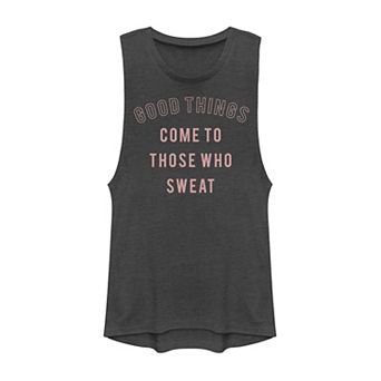 Juniors' Good Things Come To Those Who Sweat Muscle Tank Top