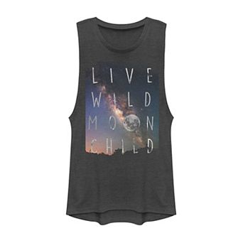 Juniors' Live Wild Moon Child Muscle Tank Top