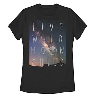 Juniors' Live Wild Moon Child Graphic Tee