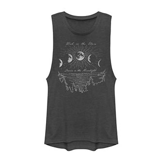 Juniors' Chin Up Wish On The Stars Dance In The Moonlight Muscle Tank Top