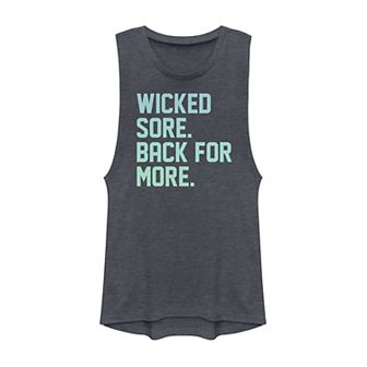 Juniors' Wicked Sore Back For More Aqua Gradient Muscle Tank Top