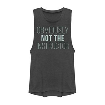 Juniors' Obviously Not The Instructor Muscle Tank Top