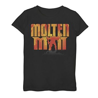 Girls 7-16 Marvel Spider-Man Far From Home Molten Man Silhouette Graphic Tee