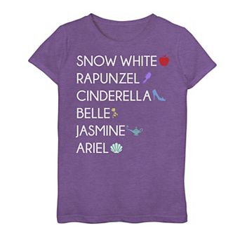 Girls 7-16 Disney Princess Names And Symbols Graphic Tee
