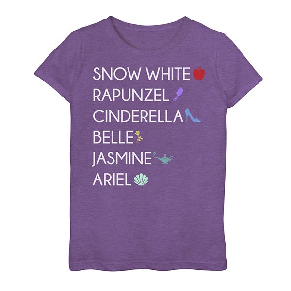 girls 7 16 disney princess names and symbols graphic tee kohl s