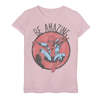 Girls 7-16 Marvel Spider-Man Be Amazing Distressed Graphic Tee