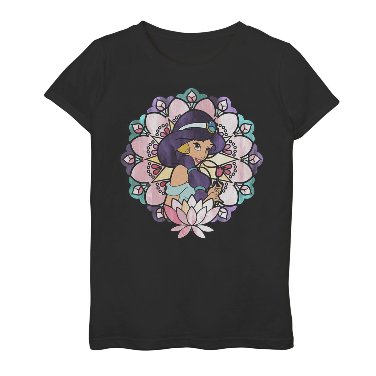 Image for Disney Girls 7-16 Aladdin Jasmine Stained Glass Lotus Flower Graphic Tee at Kohl's.