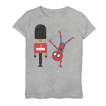 Girls 7-16 Marvel Spider-Man Far From Home Make Him Laugh Handstand Graphic Tee