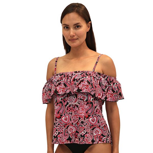 Cold shoulder swim top sale