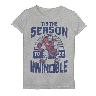 Girls 7-16 Marvel Iron Man "Tis The Season To Be Invincible" Graphic Tee