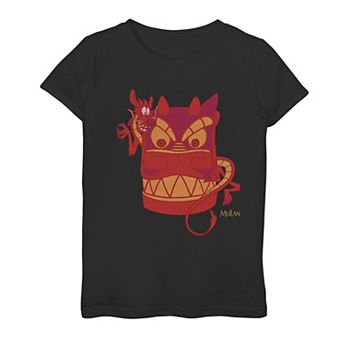 Disney's Mulan Mushu Girls 7-16 Red Stone Dragon Graphic Tee