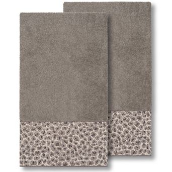 Linum Home Textiles Turkish Cotton Spots 2-pack Embellished Bath Towel Set