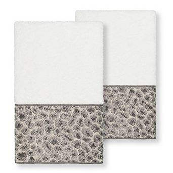 Linum Home Textiles Turkish Cotton Spots 2-pack Embellished Hand Towel Set