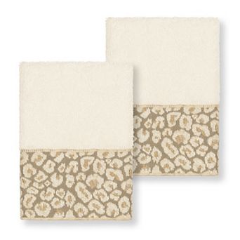Linum Home Textiles Turkish Cotton Spots 2-pack Embellished Washcloth Set