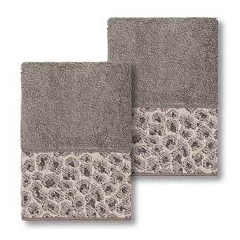 Linum Home Textiles Turkish Cotton Spots 2-pack Embellished Washcloth Set