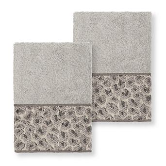Linum Home Textiles Turkish Cotton Spots 2-pack Embellished Washcloth Set
