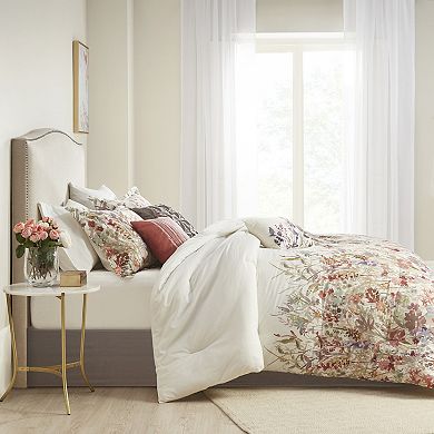 Madison Park Fiona Cotton Printed Comforter Set with Coordinating Throw Pillows
