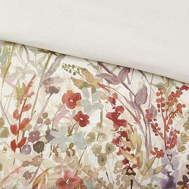 Madison Park Fiona Cotton Printed Comforter Set with Coordinating Throw Pillows