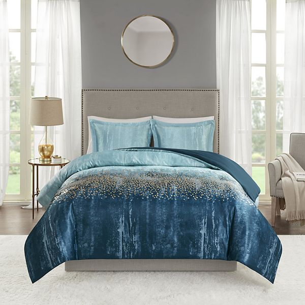 Madison Park Midnight Grove Duvet Cover, What Is A Duvet And Sham Set