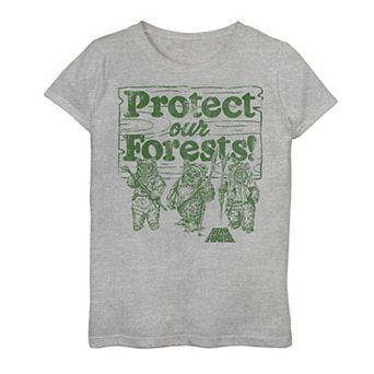 Girls 7-16 Star Wars Ewoks Protect Our Forests Camp Tee
