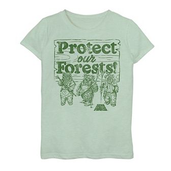 Girls 7-16 Star Wars Ewoks Protect Our Forests Camp Tee