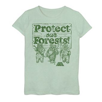 Girls 7-16 Star Wars Ewoks Protect Our Forests Camp Tee