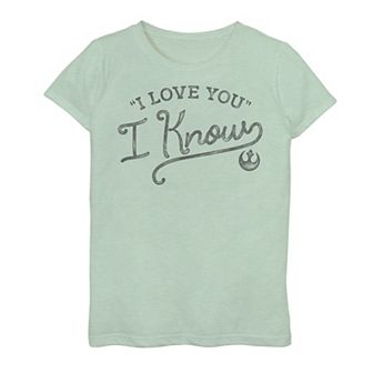 Girls 7-16 Star Wars Princess Leia I Love You Quote Tee