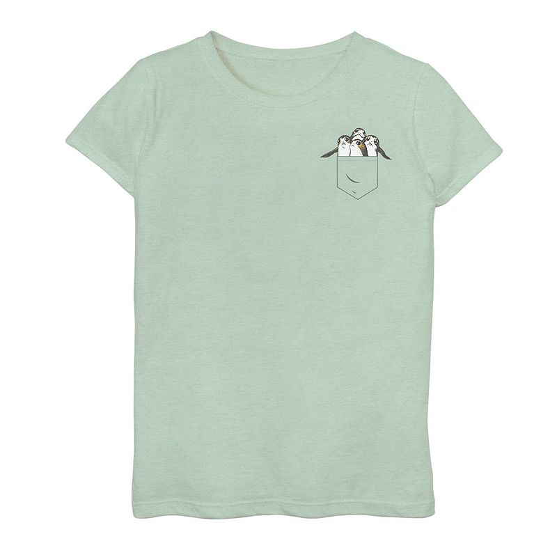 UPC 191231840791 product image for Girls 7-16 Star Wars Last Jedi Porgs In My Pocket Tee, Girl's, Size: Small, Gree | upcitemdb.com