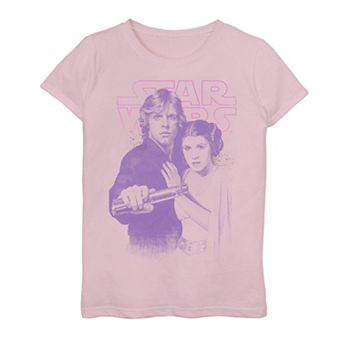 Girls 7-16 Star Wars Luke And Leia Portrait Sketch Tee