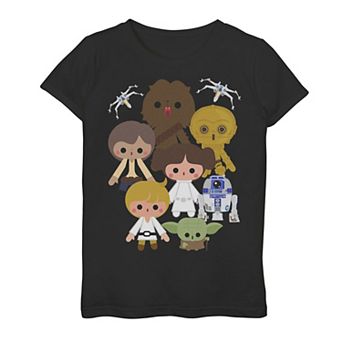 Girls 7-16 Star Wars Cute Kawaii Style Heroes Tee