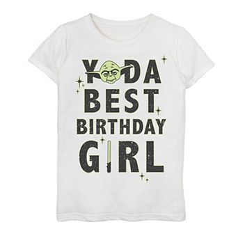 Girls 7-16 Star Wars Yoda Best Birthday Girl Rebel Logo Tee
