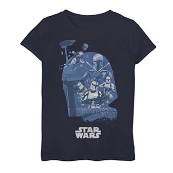 Girls 7-16 Star Wars Boba Fett Character Helmet Fill Tee