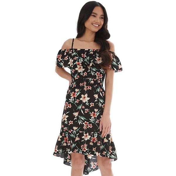 Juniors' IZ Byer Ruffle Off-Shoulder Dress