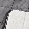 Rejuve Solid Shiny Velvet Reversible to Sherpa Weighted Throw - 10-lbs.