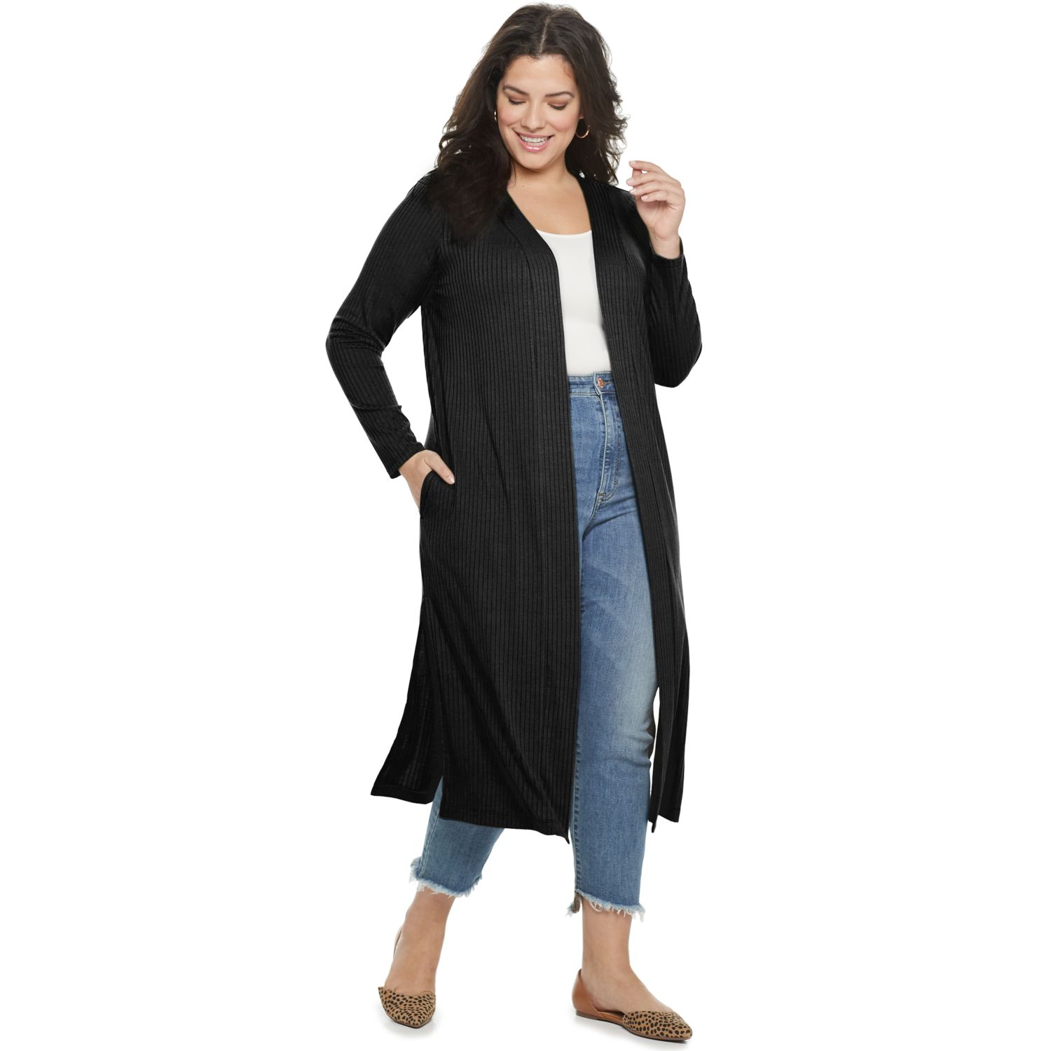 women's plus size sweater duster