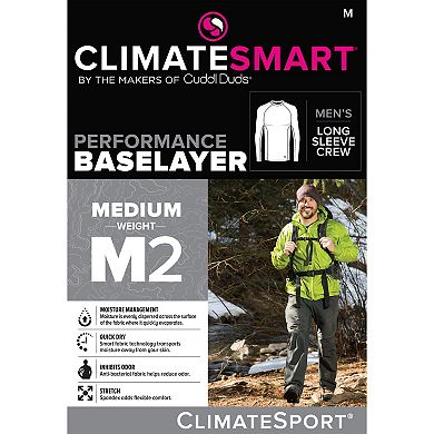 Men's Climatesmart by Cuddl Duds Midweight ClimateSport Performance Base Layer Crew Top